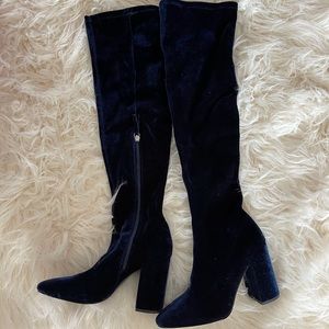 Zara velvet over the knee boots sz39